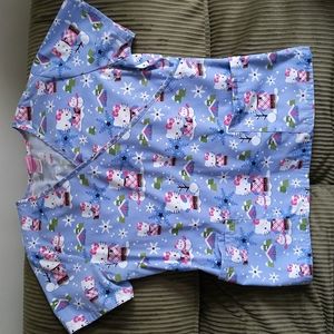 Hello Kitty Winter Women Scrub Top Medium